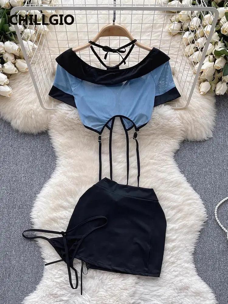 Transparent Seductive Pajama Set 3 Piece Sleepwear