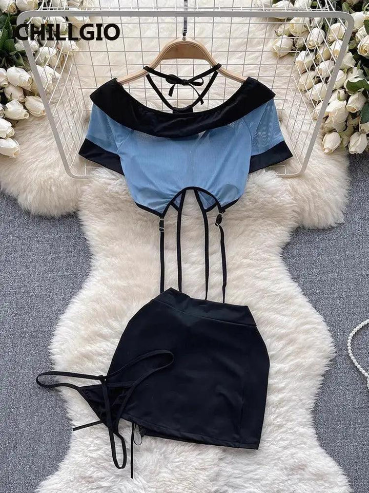 Transparent Seductive Pajama Set 3 Piece Sleepwear